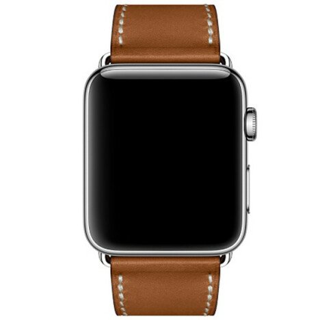 Curea iUni compatibila cu Apple Watch 1/2/3/4/5/6/7, 38mm, Single Tour, Piele, Maro